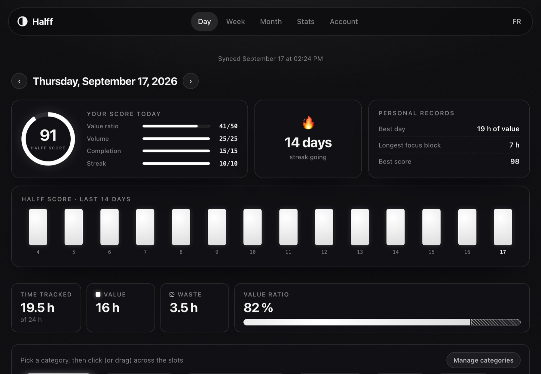 Halff dashboard on Mac